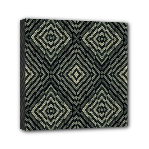 Geometric Futuristic Grunge Print Mini Canvas 6  X 6  (framed) by dflcprints