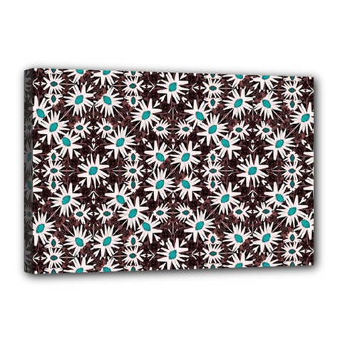 Modern Floral Geometric Pattern Canvas 18  X 12  (framed) by dflcprints