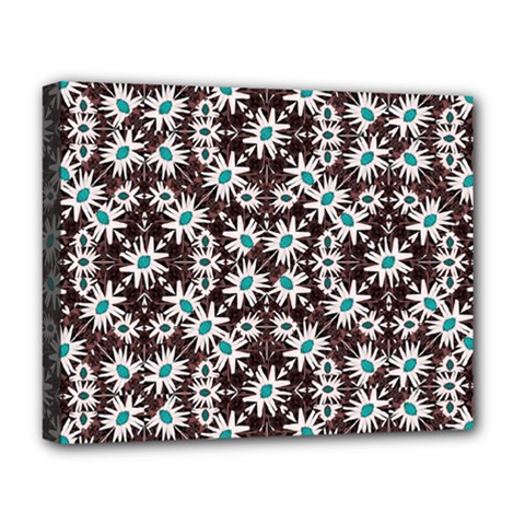 Modern Floral Geometric Pattern Deluxe Canvas 20  X 16  (framed) by dflcprints