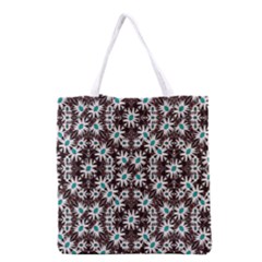 Modern Floral Geometric Pattern Grocery Tote Bag by dflcprints