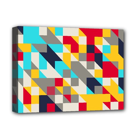 Colorful Shapes Deluxe Canvas 16  X 12  (stretched)  by LalyLauraFLM
