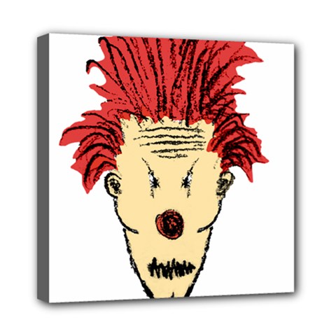 Evil Clown Hand Draw Illustration Mini Canvas 8  X 8  (framed) by dflcprints