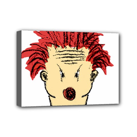 Evil Clown Hand Draw Illustration Mini Canvas 7  X 5  (framed) by dflcprints