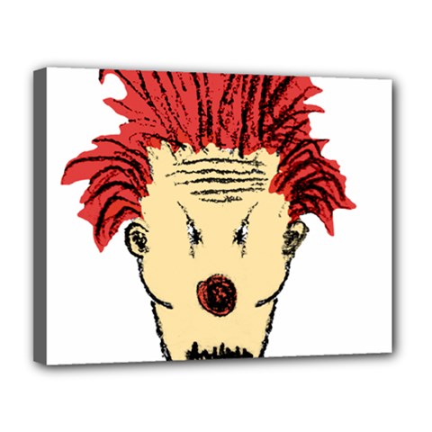 Evil Clown Hand Draw Illustration Canvas 14  X 11  (framed) by dflcprints