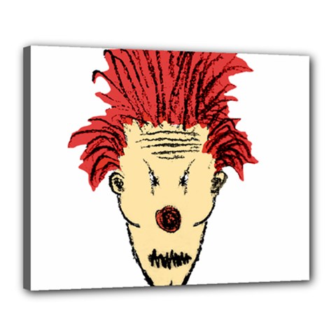 Evil Clown Hand Draw Illustration Canvas 20  X 16  (framed) by dflcprints