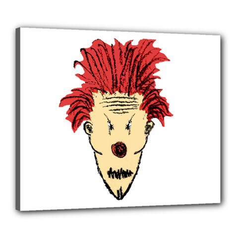 Evil Clown Hand Draw Illustration Canvas 24  X 20  (framed) by dflcprints