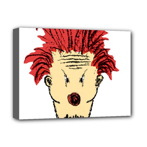 Evil Clown Hand Draw Illustration Deluxe Canvas 16  X 12  (framed)  by dflcprints
