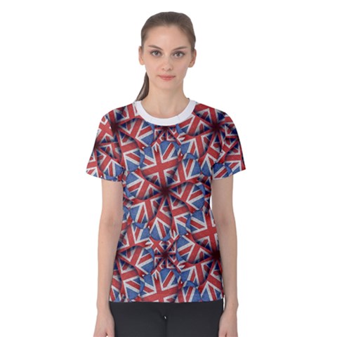 Heart Sahaped England Pattern Print Women s Cotton Tee by dflcprintsclothing