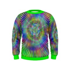 Hypnotic Star Burst Fractal Kids Sweatshirts by StuffOrSomething