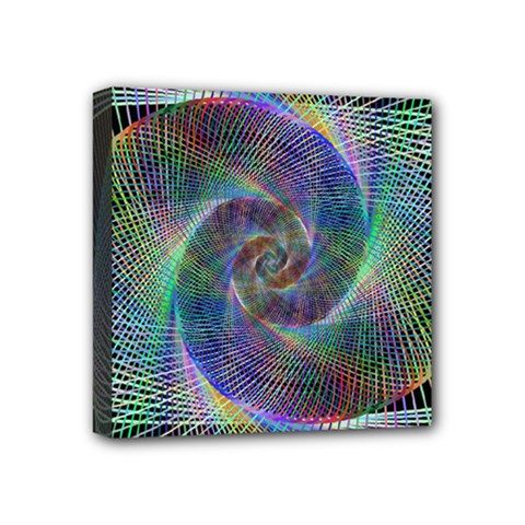 Psychedelic Spiral Mini Canvas 4  X 4  (framed) by StuffOrSomething