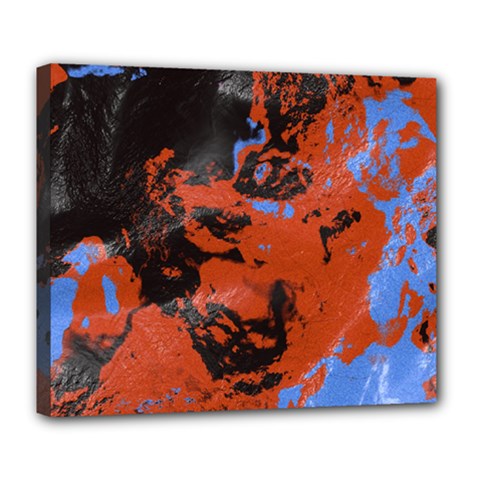 Orange Blue Black Texture Deluxe Canvas 24  X 20  (stretched) by LalyLauraFLM