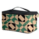 Brown green rectangles pattern Cosmetic Storage Case View3