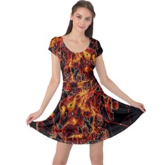 On Fire Print Cap Sleeve Dress by dflcprintsclothing