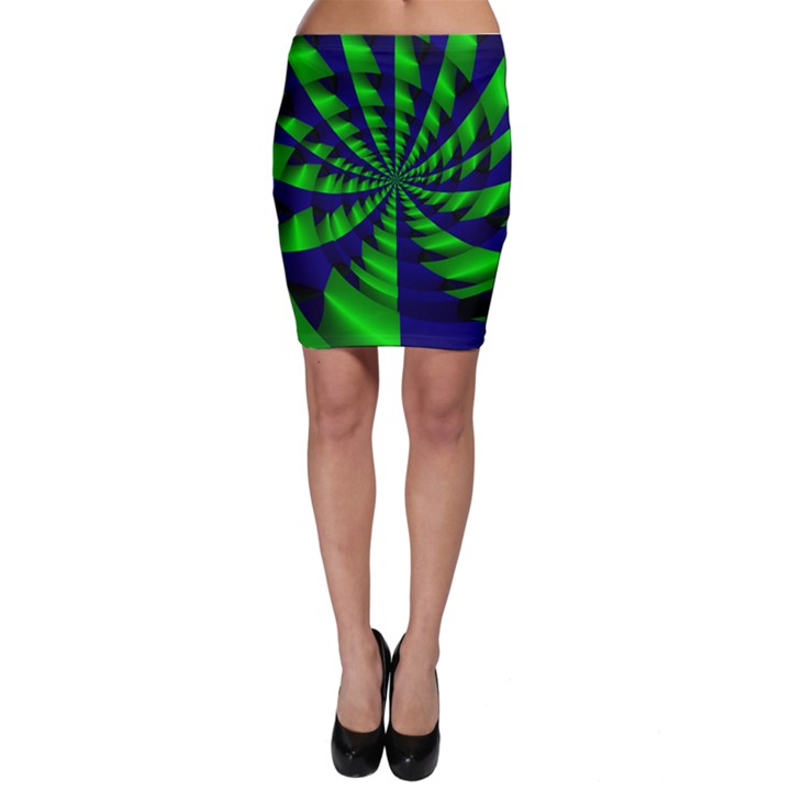 Green blue spiral Bodycon Skirt