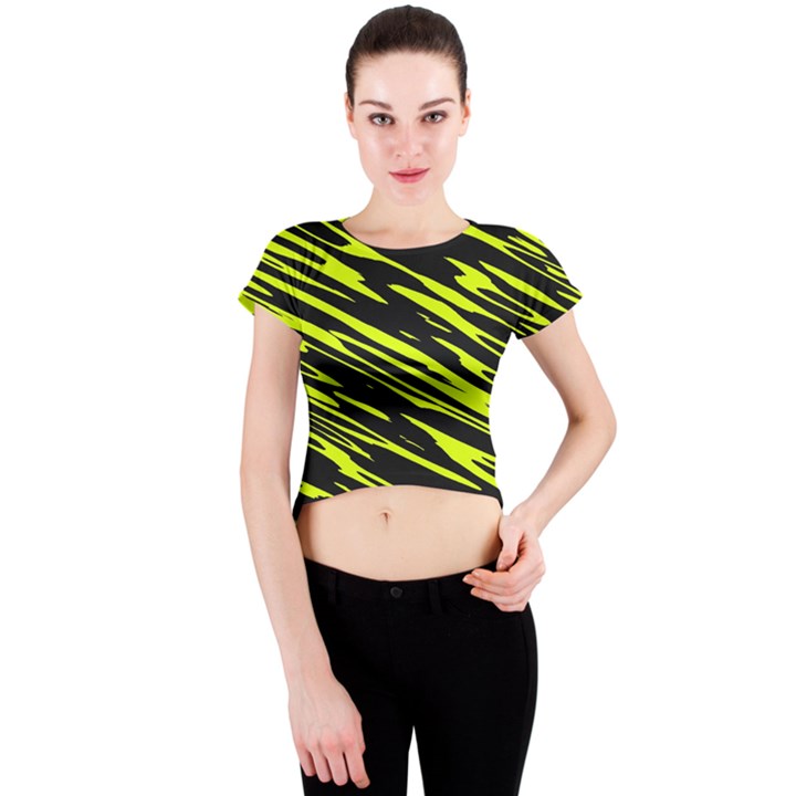 Camouflage Crew Neck Crop Top