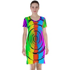 Rainbow Test Pattern Short Sleeve Nightdress by StuffOrSomething