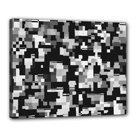 Background Noise In Black & White Canvas 20  X 16  (framed) by StuffOrSomething