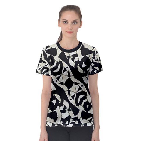 Black And White Print Women s Sport Mesh Tee by dflcprintsclothing