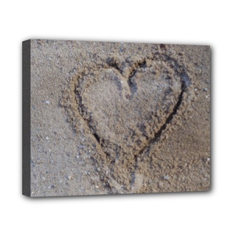 Heart In The Sand Canvas 10  X 8  (framed) by yoursparklingshop