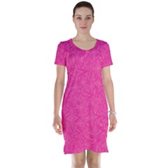 Abstract Stars In Hot Pink Short Sleeve Nightdress by StuffOrSomething