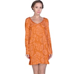 Orange Abstract 45s Long Sleeve Nightdress by StuffOrSomething
