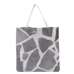 Grey White Tiles Pattern Grocery Tote Bag by yoursparklingshop