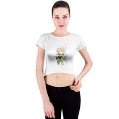 Splatter Life Crew Neck Crop Top by sjart