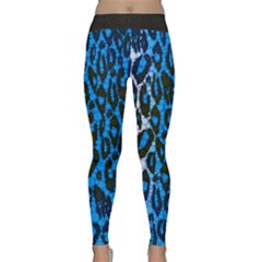 Florescent Blue Cheetah  Yoga Leggings  by OCDesignss