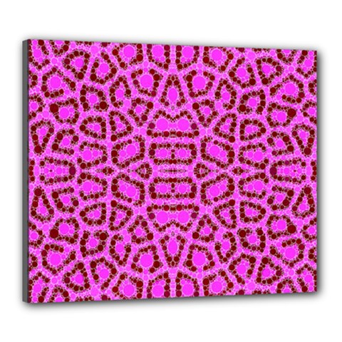 Florescent Pink Animal Print  Canvas 24  X 20  (framed)