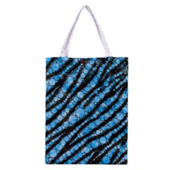 Bright Blue Tiger Bling Pattern  Classic Tote Bag