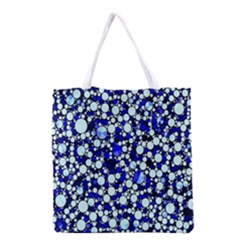 Bright Blue Cheetah Bling Abstract  Grocery Tote Bag by OCDesignss