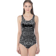 Trippy Black&white Abstract  One Piece Swimsuit by OCDesignss