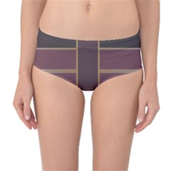 Vertical And Horizontal Rectangles Mid-waist Bikini Bottoms by LalyLauraFLM