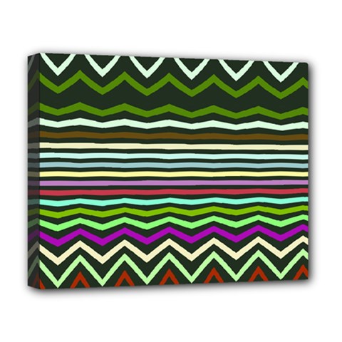 Chevrons And Distorted Stripes Deluxe Canvas 20  X 16  (stretched) by LalyLauraFLM