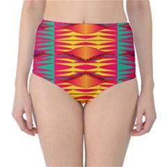 Colorful Tribal Texture High-waist Bikini Bottoms by LalyLauraFLM