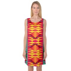 Colorful Tribal Texture Sleeveless Satin Nightdress by LalyLauraFLM