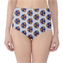 Orange blue honeycomb pattern High-Waist Bikini Bottoms View1