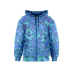 Blue Confetti Storm Kids Zipper Hoodie