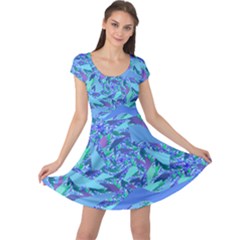 Blue Confetti Storm Cap Sleeve Dress