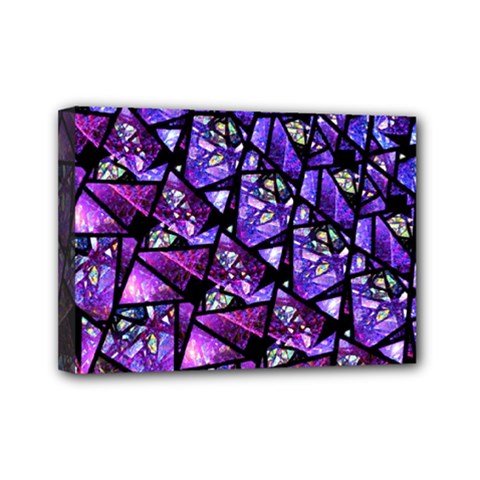  Blue Purple Glass Mini Canvas 7  X 5  (framed) by KirstenStar