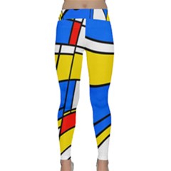 Colorful Distorted Shapes Yoga Leggings by LalyLauraFLM