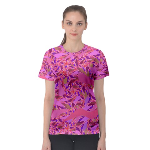 Bright Pink Confetti Storm Women s Sport Mesh Tee by KirstenStar