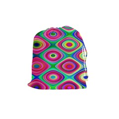 Psychedelic Checker Board Drawstring Pouch (medium) by KirstenStar