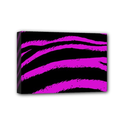 Pink Zebra Mini Canvas 6  X 4  (framed) by ArtistRoseanneJones