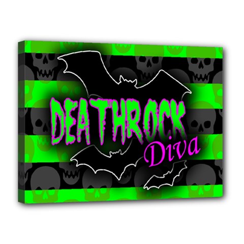 Deathrock Diva Canvas 16  X 12  (framed) by ArtistRoseanneJones