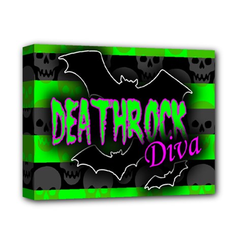 Deathrock Diva Deluxe Canvas 14  X 11  (framed) by ArtistRoseanneJones