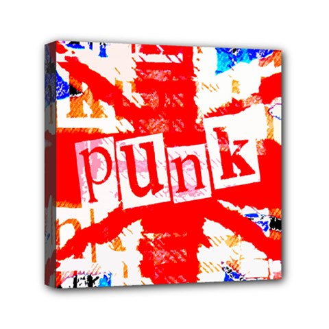 Punk Union Jack Mini Canvas 6  x 6  (Framed)