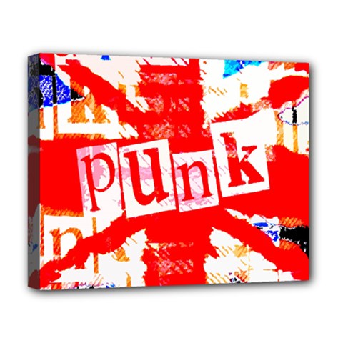 Punk Union Jack Deluxe Canvas 20  x 16  (Framed)