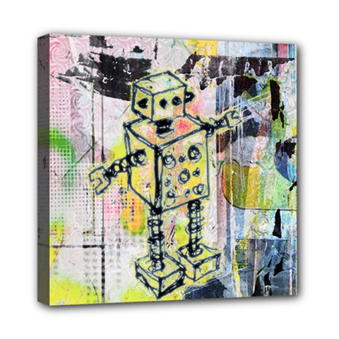 Graffiti Graphic Robot Mini Canvas 8  x 8  (Framed)