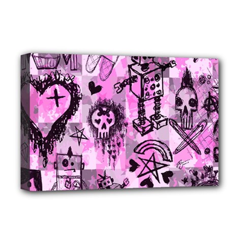 Pink Scene Kid Sketches Deluxe Canvas 18  X 12  (framed) by ArtistRoseanneJones